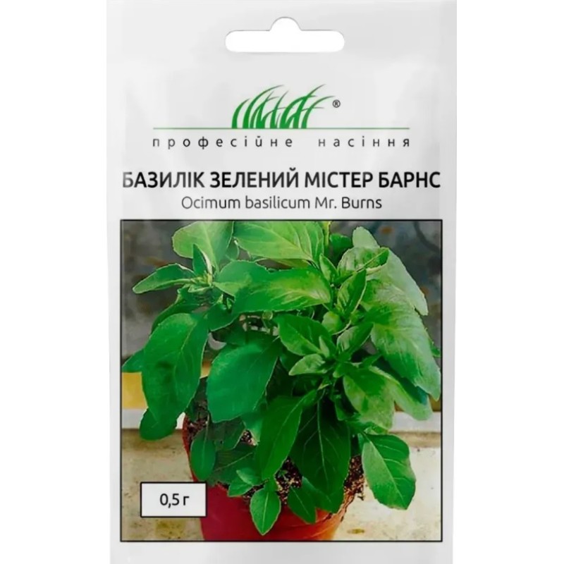 Базилік зелений  Містер Барнс 10г Професійне насіння