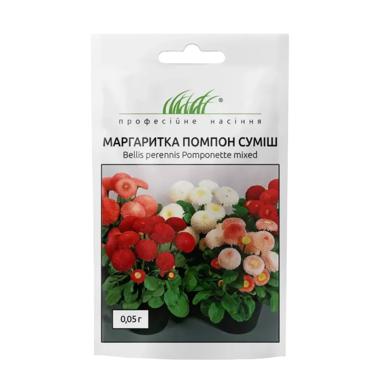 Маргаритка Помпон суміш  0,05г Професійне насіння